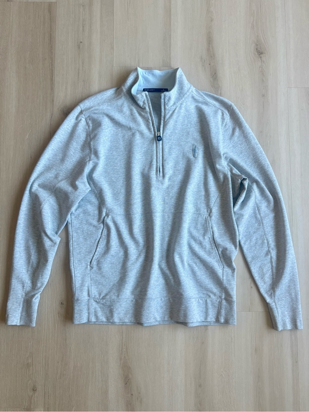 B. Draddy Men's L Quarter Zip Pullover Top Heather Gray